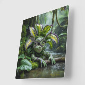 Plant Lover's Clock Vierkante Klok (Hoek)