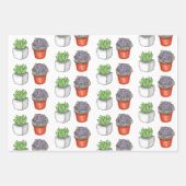 Plant Lovers Hand Drawn Cacti and Succulents Inpakpapier Vel (Voorkant 3)