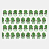 Plant Lovers Hand Drawn Cacti and Succulents Inpakpapier Vel (Voorkant)