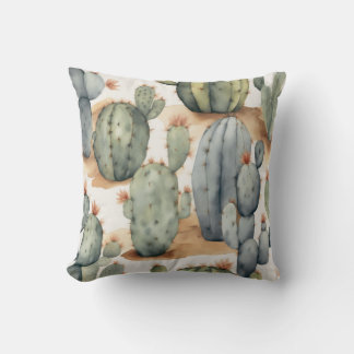 Plant Lover's Paradise Cactus Waterverf Kussen