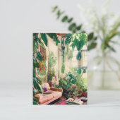 Plant Lovers Paradise Living Room Briefkaart (Staand voorkant)