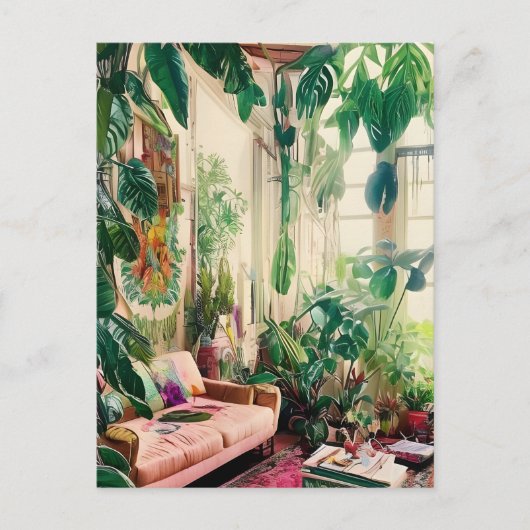 Plant Lovers Paradise Living Room Briefkaart (Voorkant)