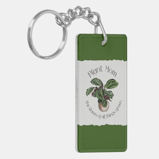 Plant Mam De Koningin van alle Dingen Groen Sleutelhanger (Voorkant Links)