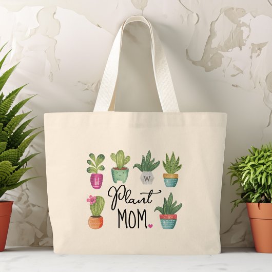 Plant Mam Fun & Cute Potlood Planten Grote Tote Bag