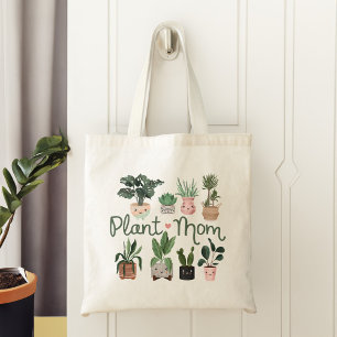 Plant Mam Fun & Cute Waterverf Potlood Planten Tote Bag
