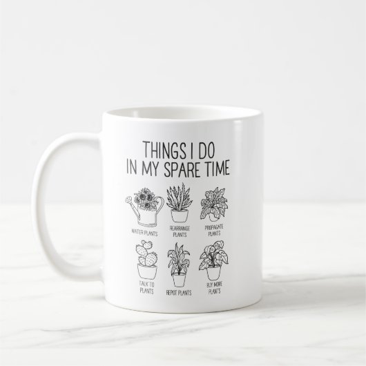 Plant mam geeft dingen die ik in mijn vrije tijd d koffiemok (Links)