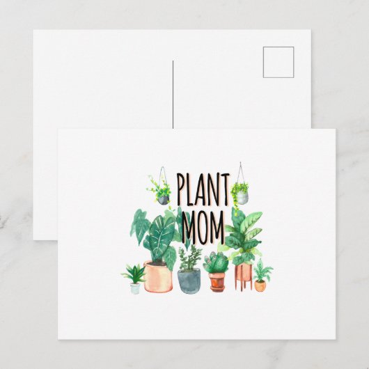 Plant mam - tuinbouw, planter cadeau voor mam briefkaart (Voorkant / Achterkant)