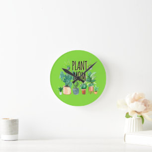 Plant mam - tuinbouw, planter cadeau voor mam ronde klok