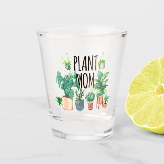 Plant mam - tuinbouw, planter cadeau voor mam shot glas (Voorkant)