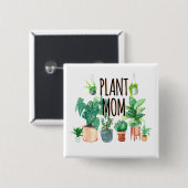 Plant mam - tuinbouw, planter cadeau voor mam vierkante button 5,1 cm (Voorkant /achterkant)