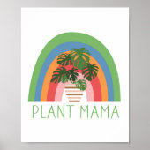 Plant Mama Boho Rainbow Garden Monstera Leaves Poster (Voorkant)