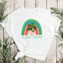 Plant Mama Boho Rainbow Garden Monstera Leaves T-shirt