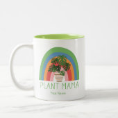 Plant Mama Boho Rainbow Garden Monstera Leaves Tweekleurige Koffiemok (Links)