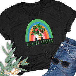 Plant Mama Boho Regenboog Tuin Monstera Bladeren T-shirt