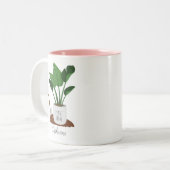 Plant Mama Gepersonaliseerde Plant Lover Tweekleurige Koffiemok (Voorkant links)