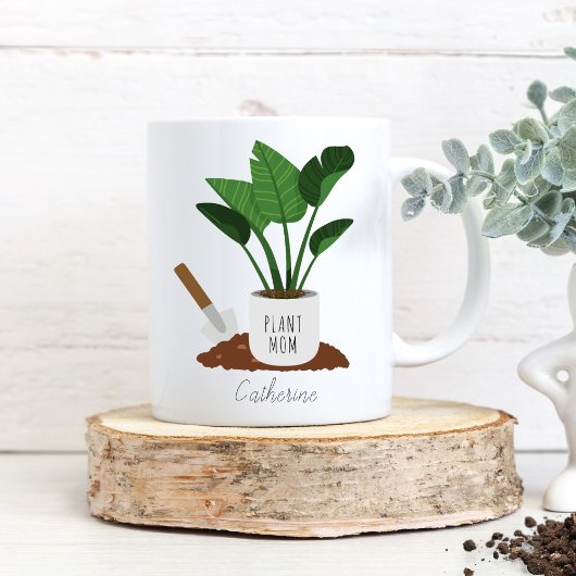 Plant Mama Gepersonaliseerde Plant Lover Tweekleurige Koffiemok