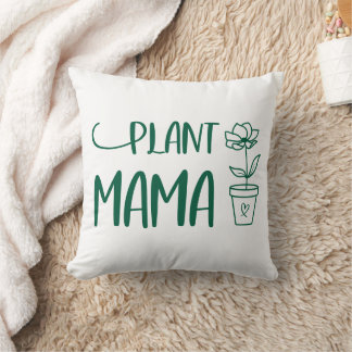 Plant Mama Potted Plant Hunter Green and White Kussen