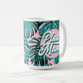 Plant Mama Turquoise Pink Monstera Oerwoud Leaves Koffiemok (Voorkant rechts)