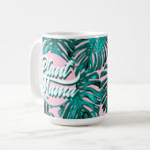Plant Mama Turquoise Pink Monstera Oerwoud Leaves Koffiemok (Voorkant links)