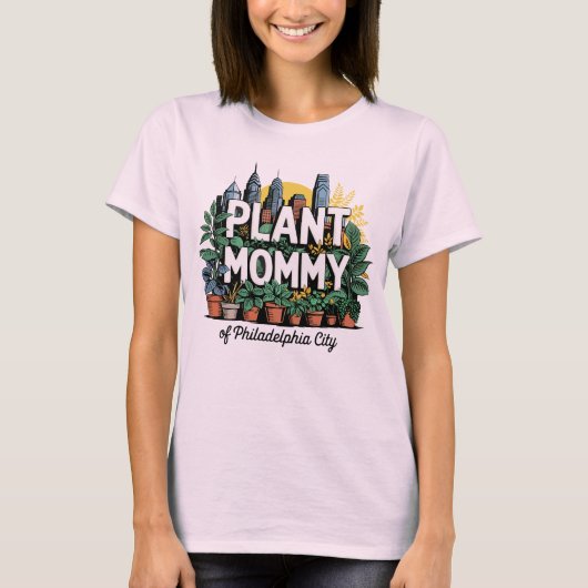 Plant Mama van Philadelphia City Pennsylvania USA T-shirt (Voorkant)