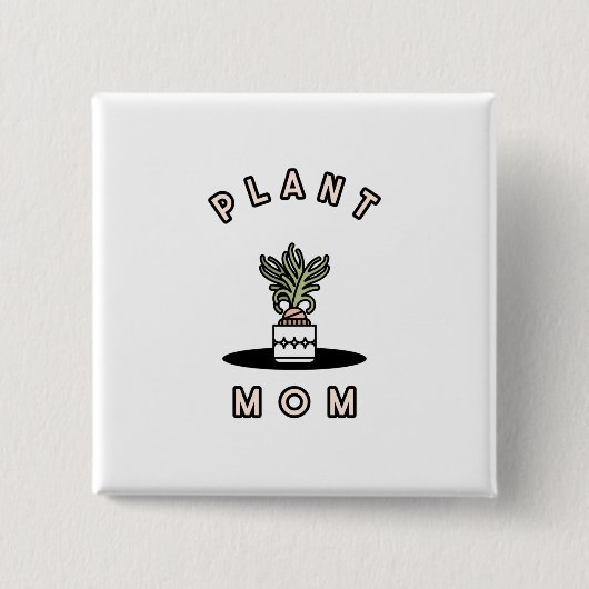 Plant mama vierkante button 5,1 cm (Voorkant)