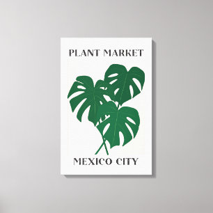 Plant Market Mexico Groene Monstera Kamerplant Canvas Afdruk