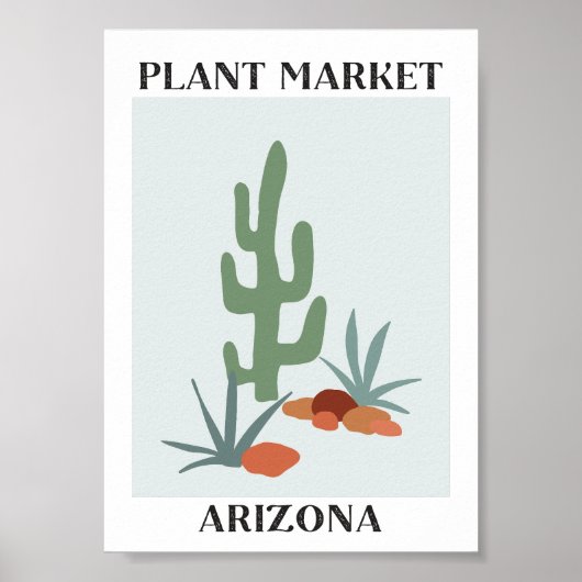 Plant Markt Arizona Groene Woestijn Saguaro Cactus Poster (Voorkant)