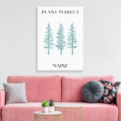 Plant Markt Maine Green Pine Tree Forest Canvas Afdruk (Insitu (Woonkamer))