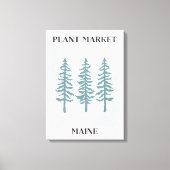 Plant Markt Maine Green Pine Tree Forest Canvas Afdruk (Voorkant)