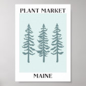 Plant Markt Maine Green Pine Tree Forest Poster (Voorkant)