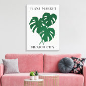 Plant Markt Mexico Groene Monstrera Houseplant Canvas Afdruk (Insitu (Woonkamer))
