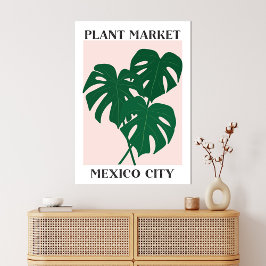 Plant Markt Mexico Groene Monstrera Houseplant Canvas Afdruk