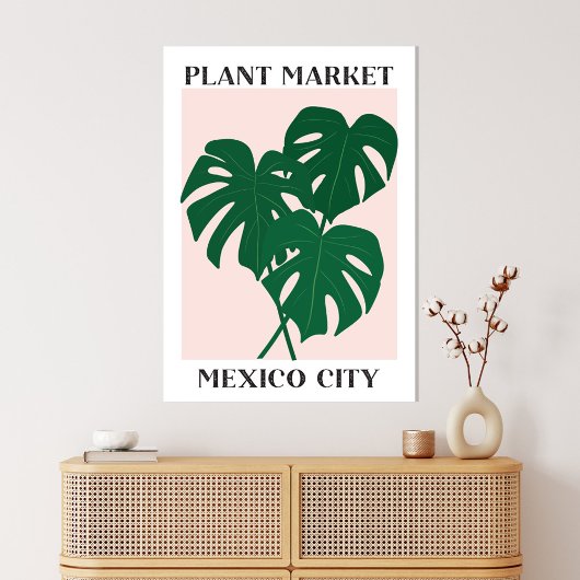 Plant Markt Mexico Groene Monstrera Houseplant Canvas Afdruk