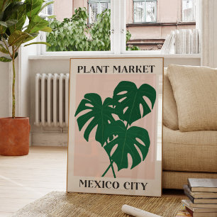 Plant Markt Mexico Groene Monstrera Kamerplant Poster