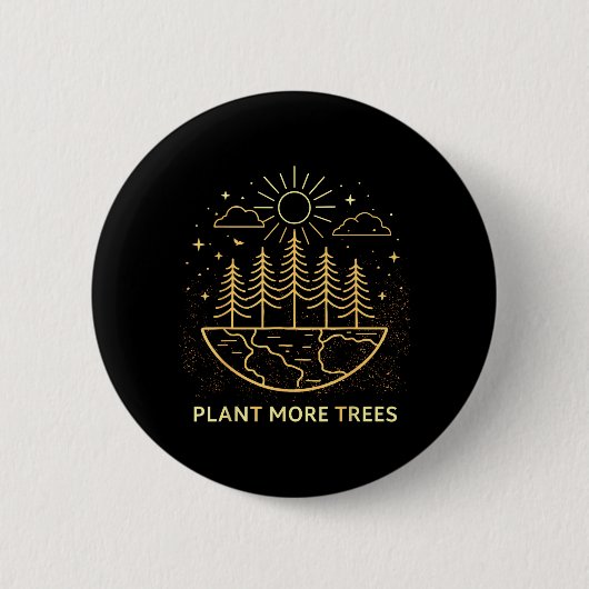 Plant Meer Bomen Aardedag Natuur Milieu Ronde Button 5,7 Cm (Voorkant)