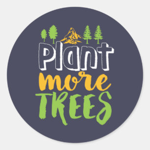 Plant Meer bomen Inspirerend Aarde Dag Citaat Ronde Sticker