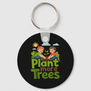Plant meer bomen - kinderen tuinieren milieuvriend sleutelhanger
