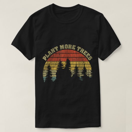 Plant Meer Bomen Retro Bos Kunst T-shirt (Design voorkant)