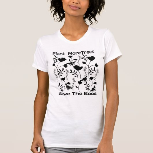 Plant meer bomen sparen de bijen t-shirt (Voorkant)
