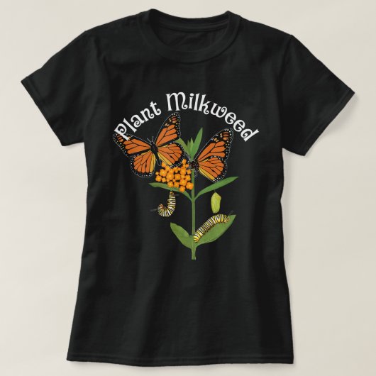 Plant Melkroos Monarch Butterfly T-shirt Caterston (Design voorkant)
