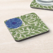 Plant met blauwe bloem (m/v papier) bier onderzetter (Linkerzijde)