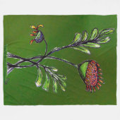 Plant met drijfveer fleece deken (Voorkant (Horizontaal))