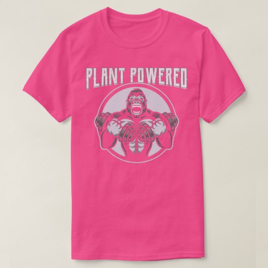 Plant met Gorilla Vegan Gym Weightlifter T-shirt (Design voorkant)