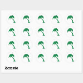 Plant met groene palm ronde sticker (Vel)