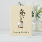 Plant met mediterraan potlood Happy Birthday-kaart Kaart (Staand voorkant)