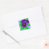 plant met paarse bloemen vierkante sticker (Envelop)