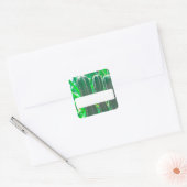 Plant met pasta groene cactus vierkante sticker (Envelop)