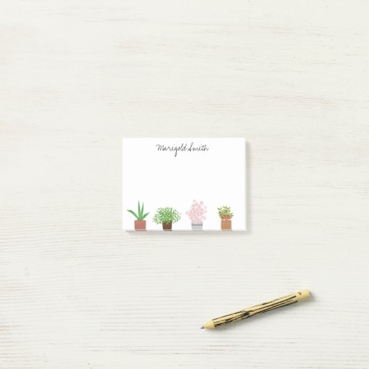 Plant met persoonlijke naam Lover Botanisch Post-it® Notes (Op bureau)