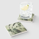 Plant met variëteiten monstera botanisch stenen onderzetter (Zijkant)