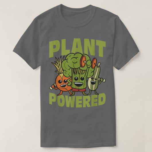 Plant met Veggie Funny Veganisme T-shirt (Design voorkant)